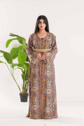 NY-91 BROWN COMFY CAFTAN WITH BELT