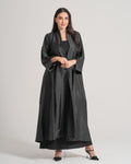 NY-14 - BLACK ABAYA WITH LAIS PIPING (VICTORIA SATAN)