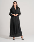 NY-64 - BLACK ABAYA WITH INFINITY STYLE EDGE WORK (VICTORIA)