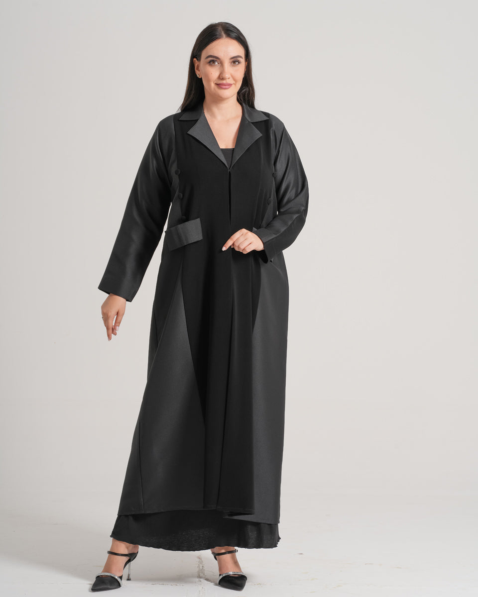 NY-17 - BLACK ABAYA WITH HALF SATAN HIGHLIGHTS (BARBIE & SATAN)