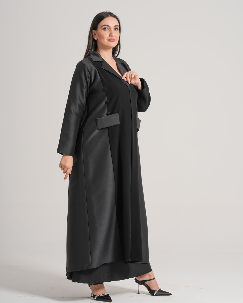 NY-17 - BLACK ABAYA WITH HALF SATAN HIGHLIGHTS (BARBIE & SATAN)