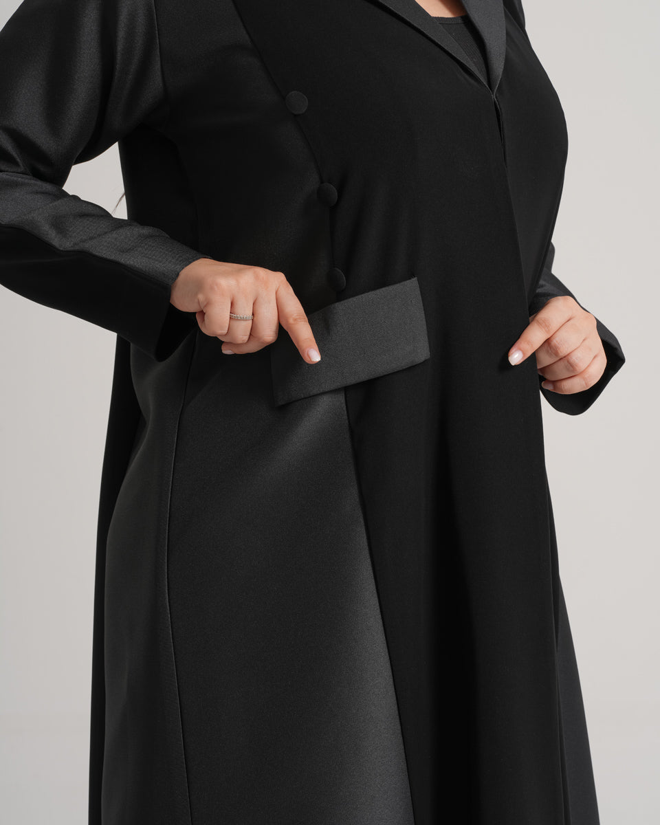 NY-17 - BLACK ABAYA WITH HALF SATAN HIGHLIGHTS (BARBIE & SATAN)