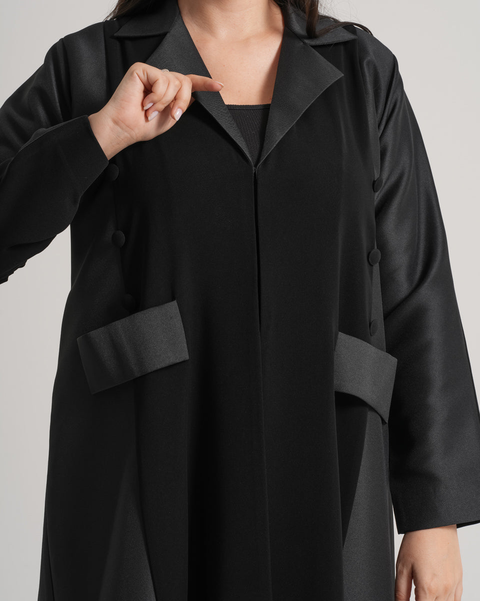 NY-17 - BLACK ABAYA WITH HALF SATAN HIGHLIGHTS (BARBIE & SATAN)