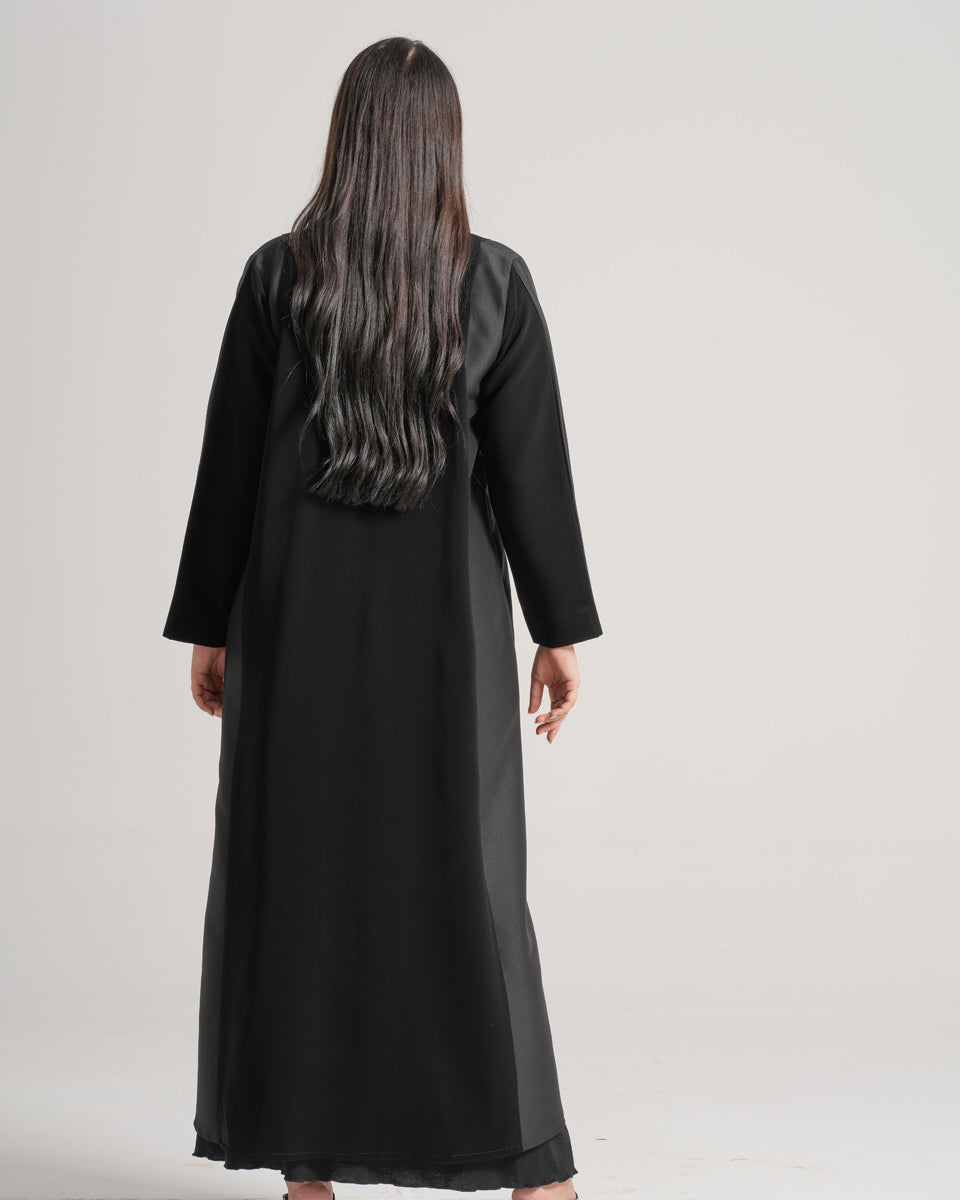 NY-17 - BLACK ABAYA WITH HALF SATAN HIGHLIGHTS (BARBIE & SATAN)