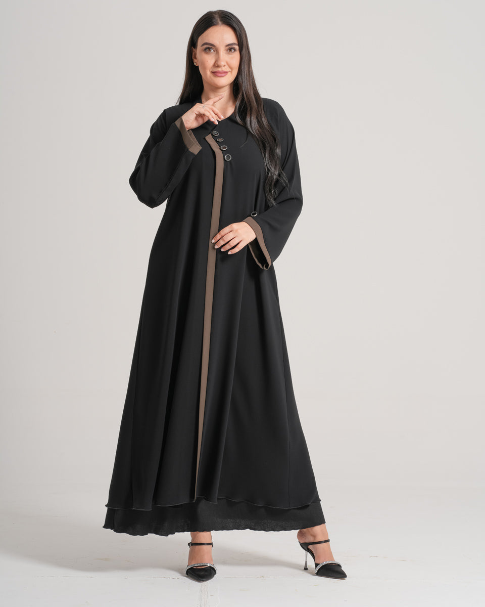 NY-05 - BLACK ABAYA WITH BROWN HIGHLIGHTS (VICTORIA)