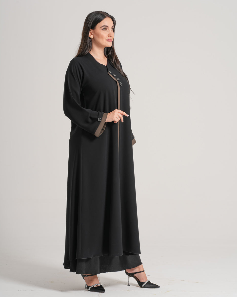 NY-05 - BLACK ABAYA WITH BROWN HIGHLIGHTS (VICTORIA)