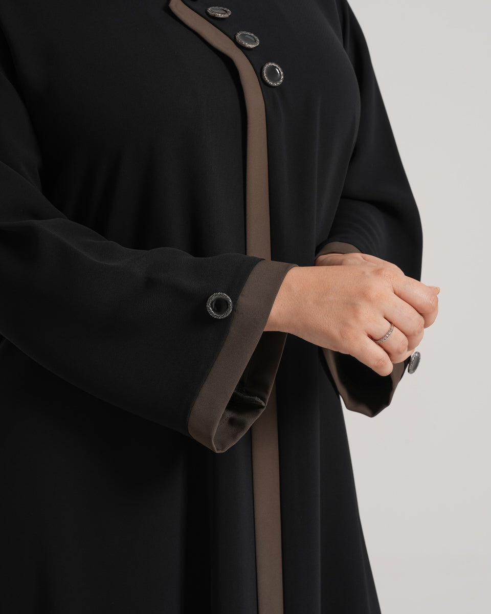 NY-05 - BLACK ABAYA WITH BROWN HIGHLIGHTS (VICTORIA)
