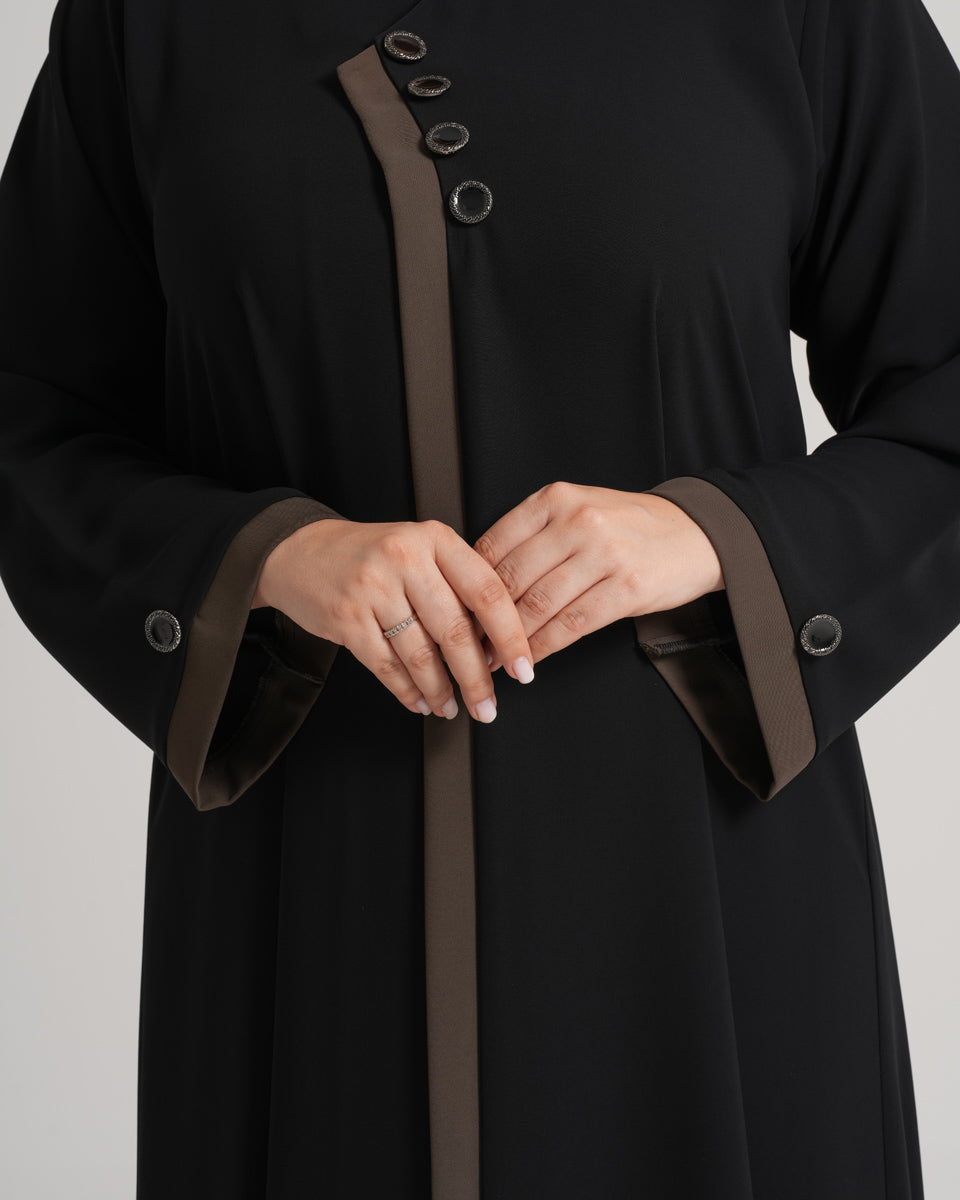 NY-05 - BLACK ABAYA WITH BROWN HIGHLIGHTS (VICTORIA)