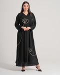 NY-01 - BLACK ABAYA WITH STITCH HANDWORK (CUBRA)