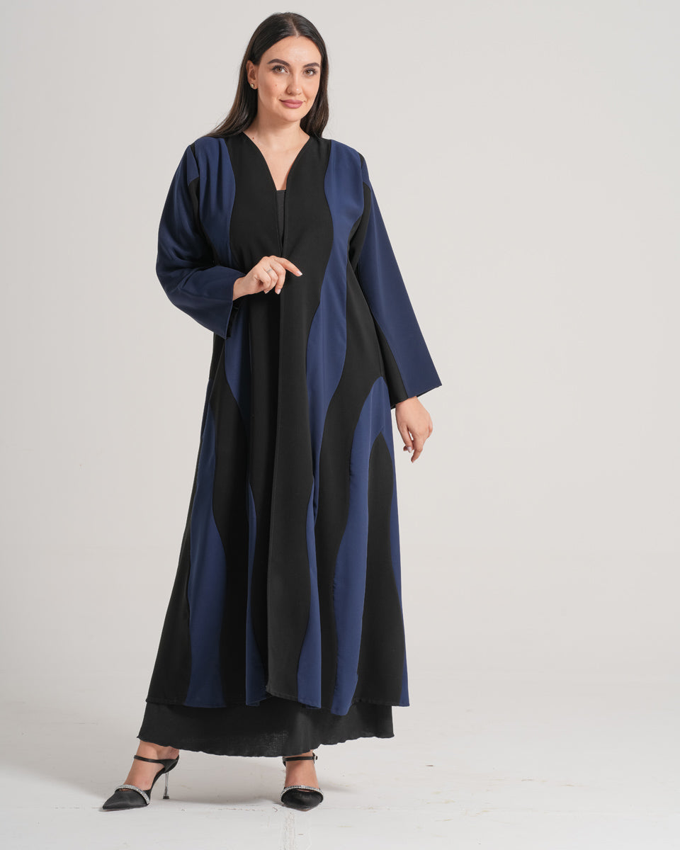 NY-02 - BLUE AND BLACK ABAYA WITH SEPARATION (CUBRA)