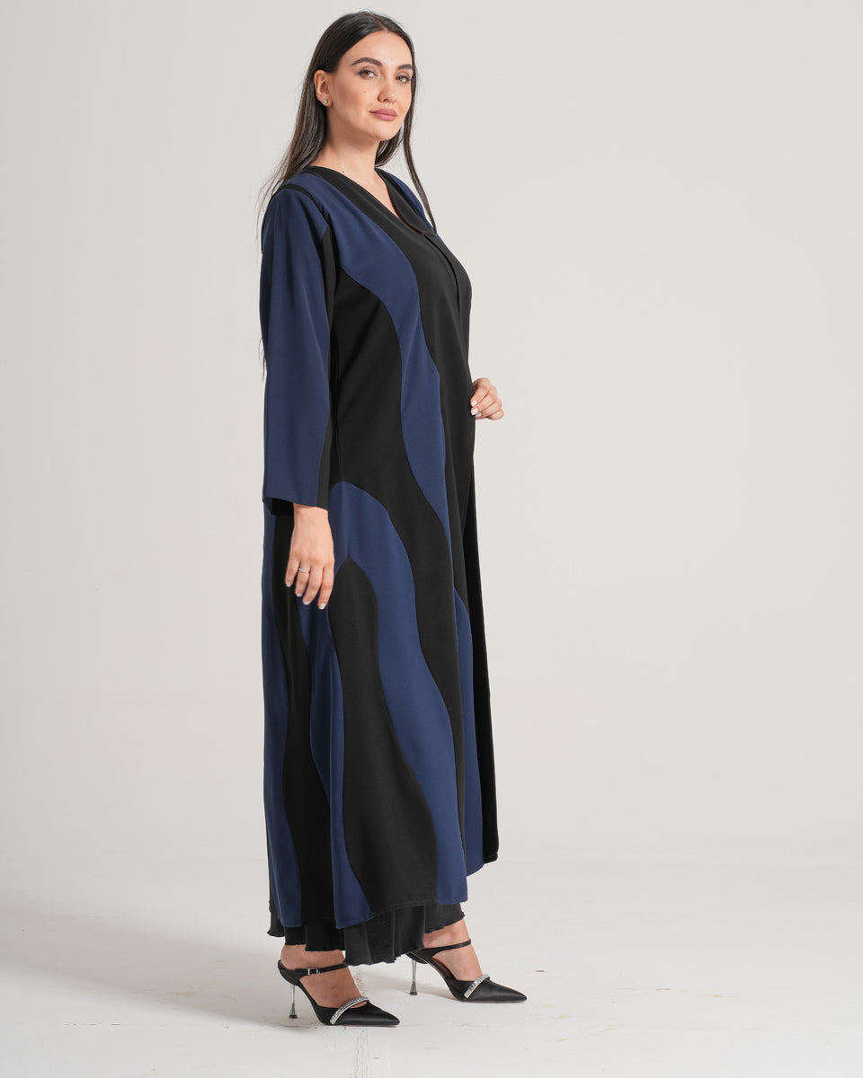 NY-02 - BLUE AND BLACK ABAYA WITH SEPARATION (CUBRA)
