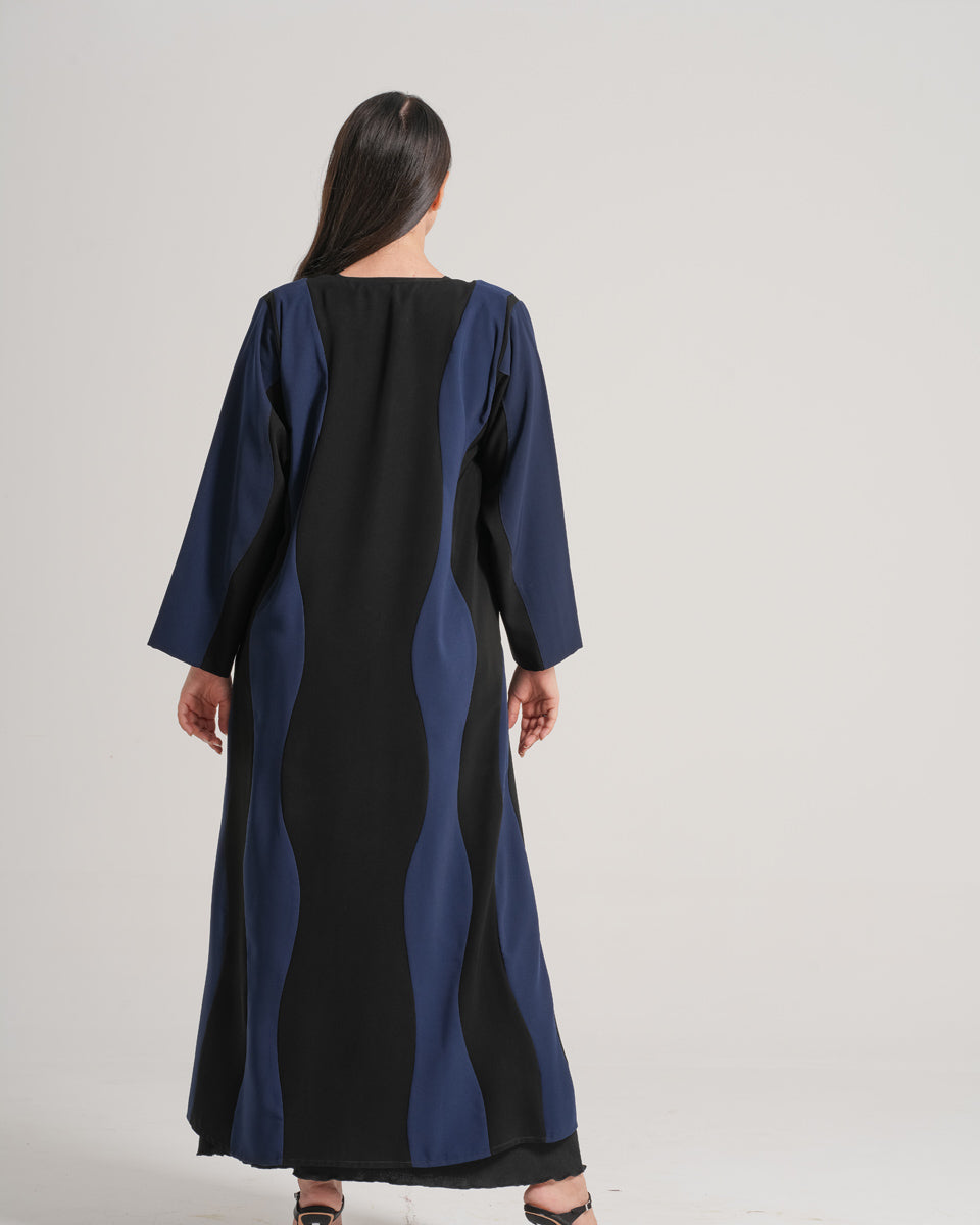 NY-02 - BLUE AND BLACK ABAYA WITH SEPARATION (CUBRA)