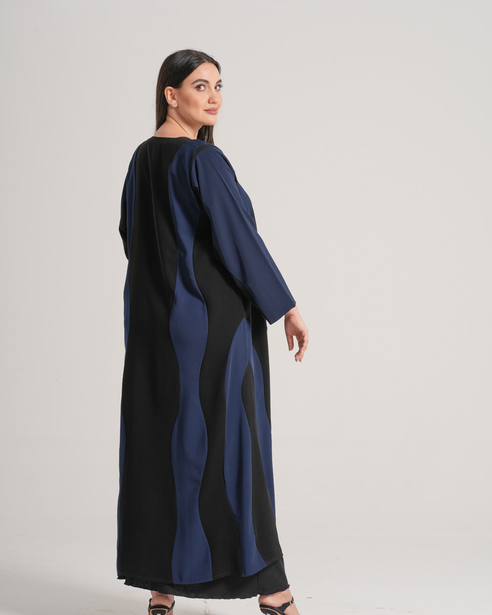 NY-02 - BLUE AND BLACK ABAYA WITH SEPARATION (CUBRA)