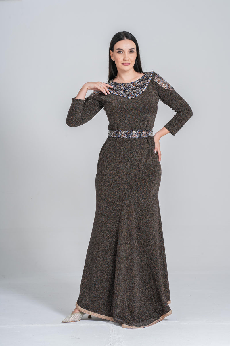 KF-04 - CLASSIC HANDWORK MOROCCAN KAFTAN IN GREY