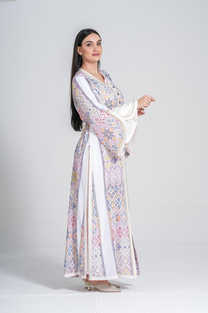 KF-07 - ELEGANT PARTY WEAR KAFTAN IN WHITE