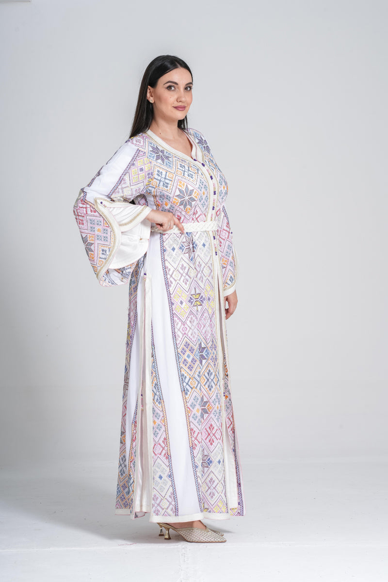 KF-07 - ELEGANT PARTY WEAR KAFTAN IN WHITE