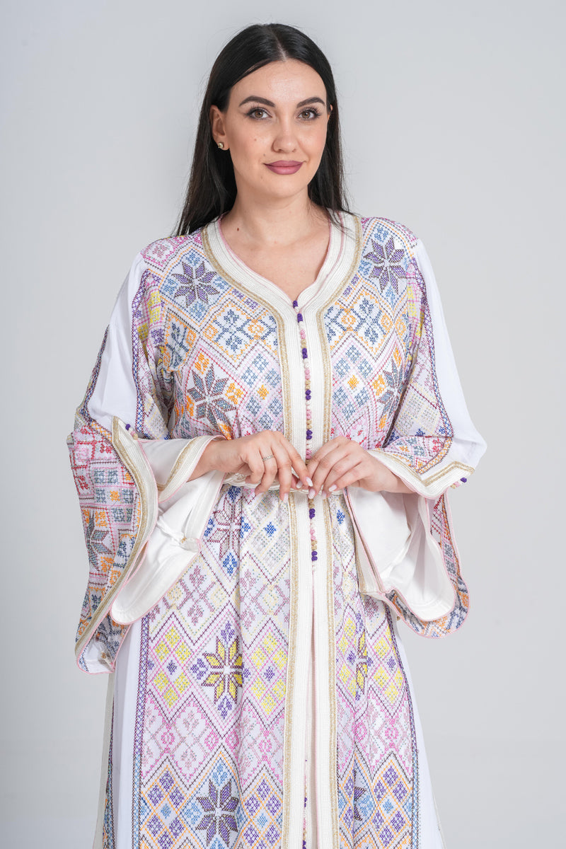 KF-07 - ELEGANT PARTY WEAR KAFTAN IN WHITE