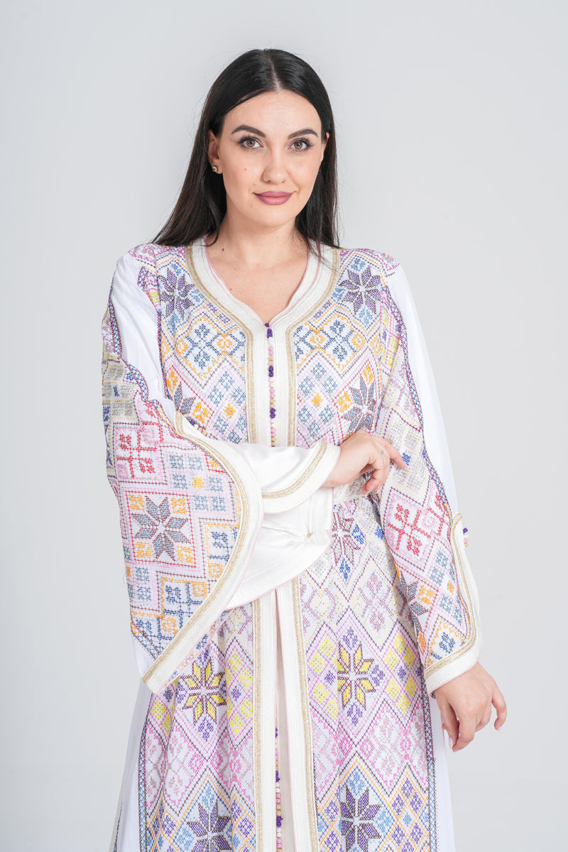 KF-07 - ELEGANT PARTY WEAR KAFTAN IN WHITE