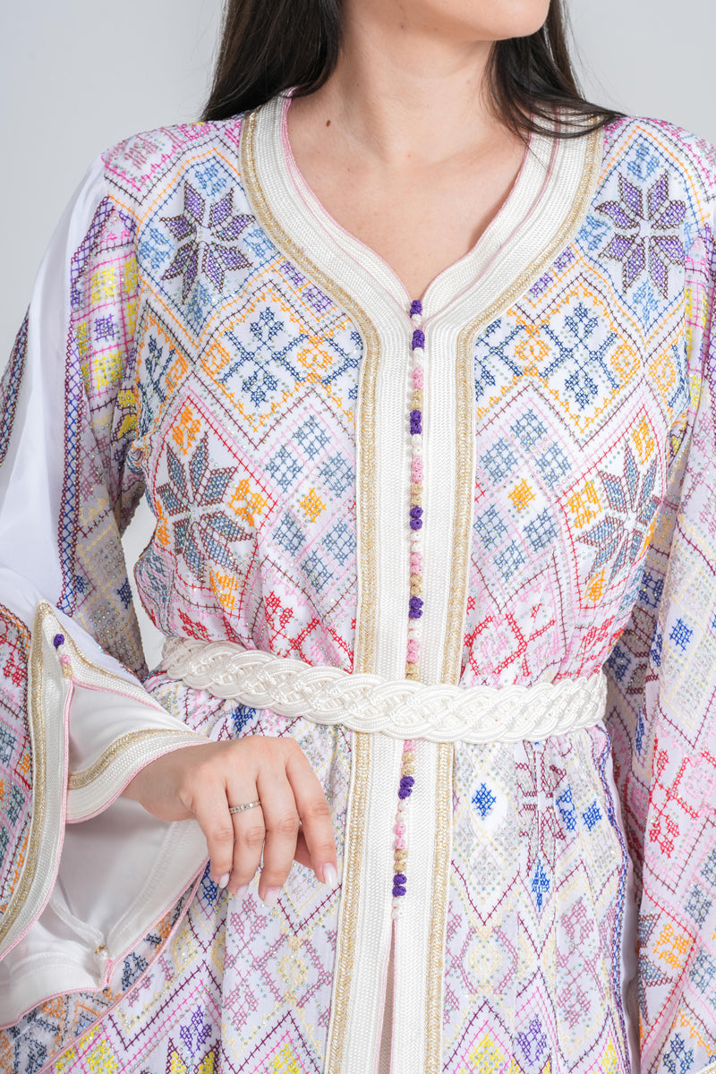 KF-07 - ELEGANT PARTY WEAR KAFTAN IN WHITE