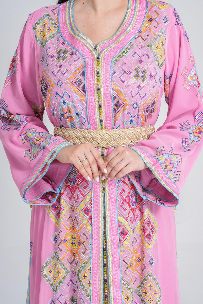 KF-05 - ELEGANT PARTY WEAR KAFTAN IN PINK