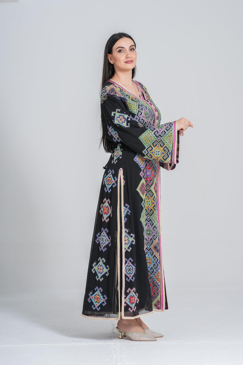 KF-01 - ELEGANT PARTY WEAR KAFTAN IN BLACK