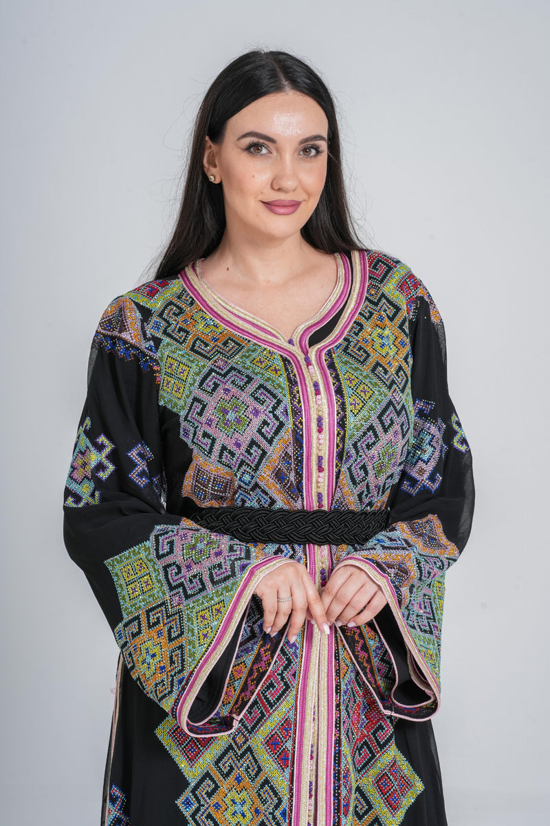 KF-01 - ELEGANT PARTY WEAR KAFTAN IN BLACK