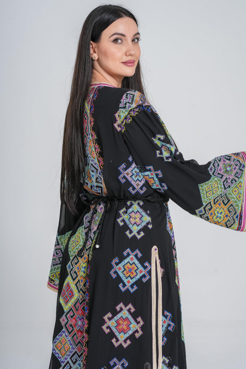 KF-01 - ELEGANT PARTY WEAR KAFTAN IN BLACK