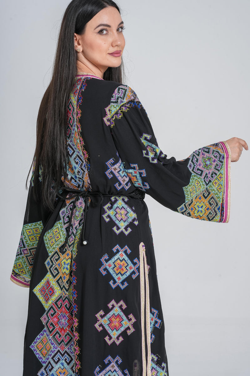 KF-01 - ELEGANT PARTY WEAR KAFTAN IN BLACK