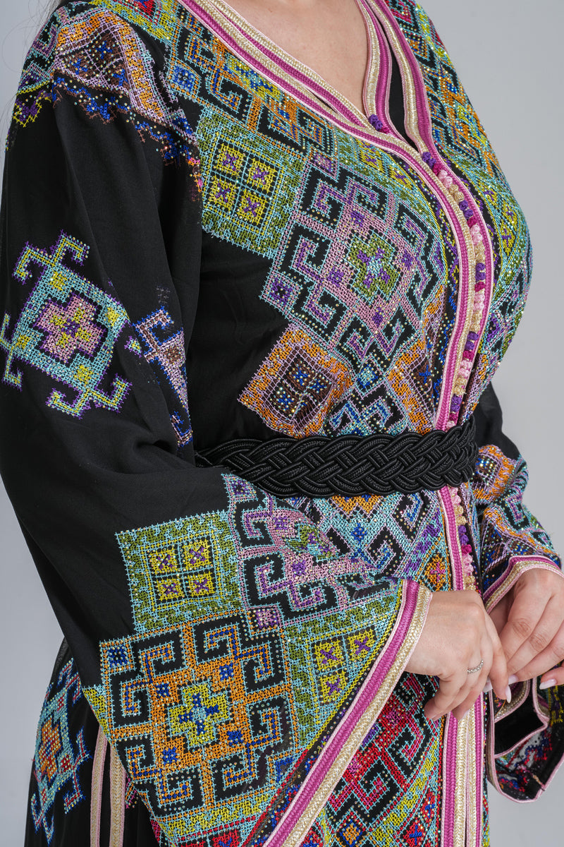 KF-01 - ELEGANT PARTY WEAR KAFTAN IN BLACK