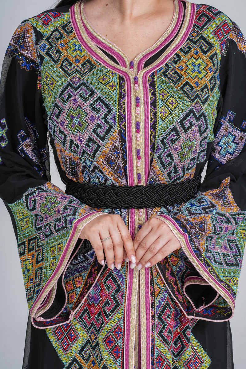 KF-01 - ELEGANT PARTY WEAR KAFTAN IN BLACK