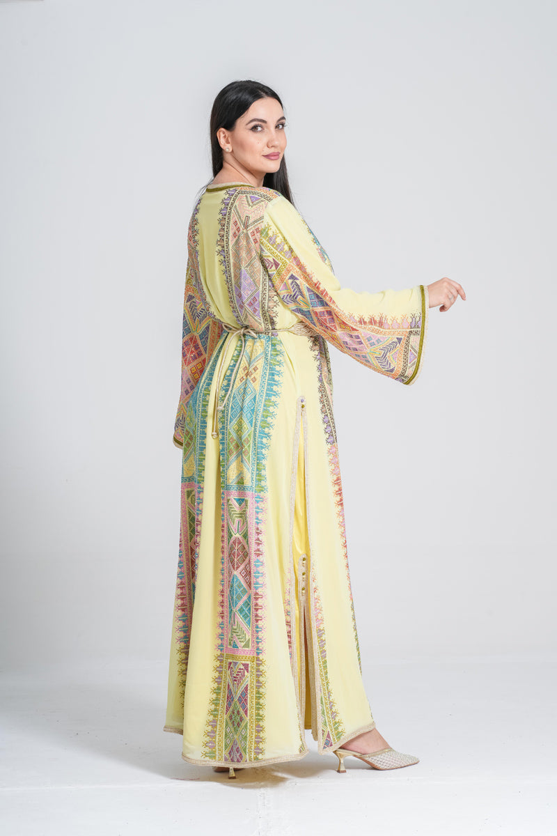 KF-08 - ELEGANT PARTY WEAR KAFTAN IN YELLOW
